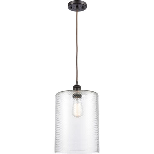 Ballston Large Cobbleskill LED 9 inch Oil Rubbed Bronze Mini Pendant Ceiling Light in Clear Glass, Ballston
