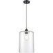 Ballston Large Cobbleskill LED 9 inch Oil Rubbed Bronze Mini Pendant Ceiling Light in Clear Glass, Ballston