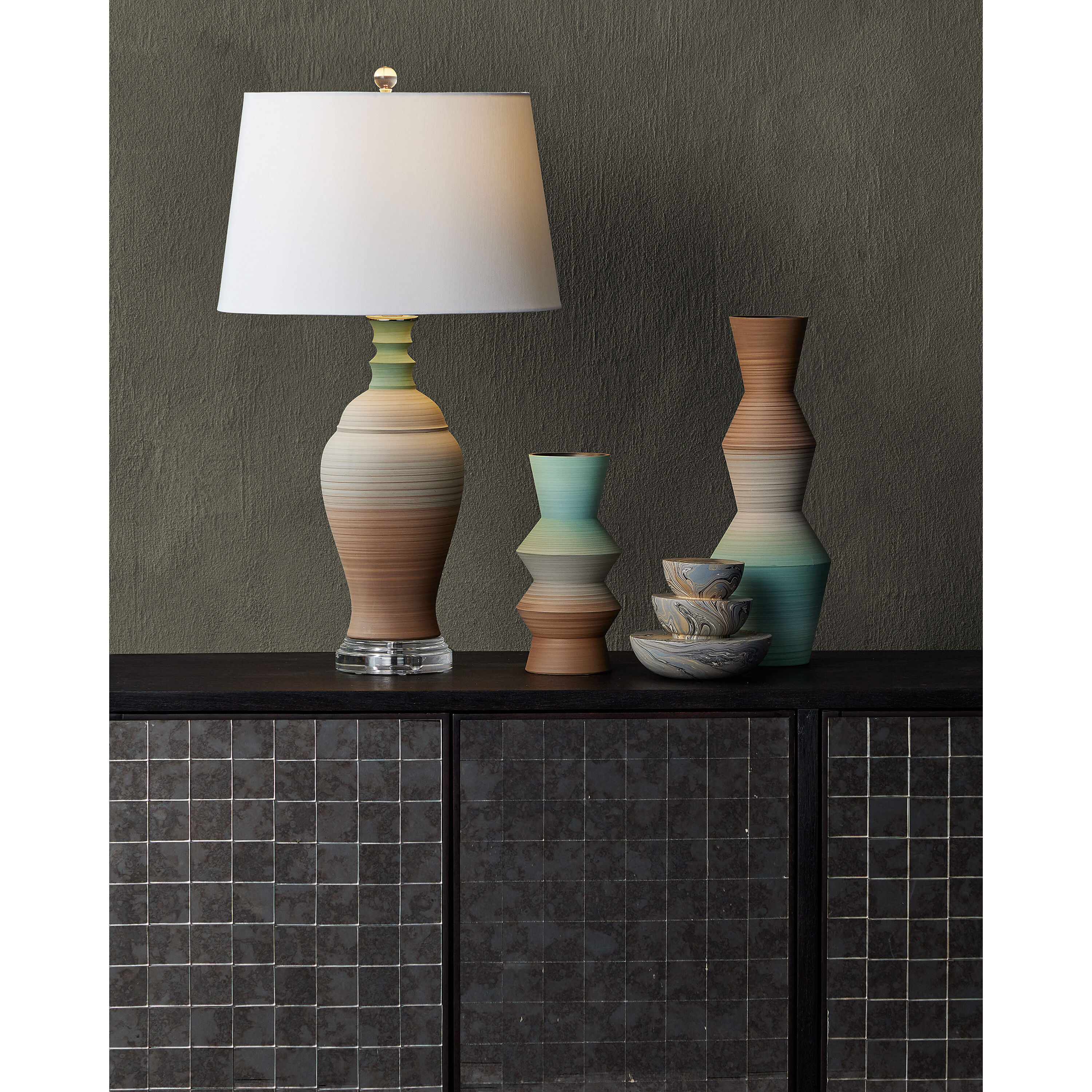 Marbleized Marbleized Gray Stacking Box, Set of 3