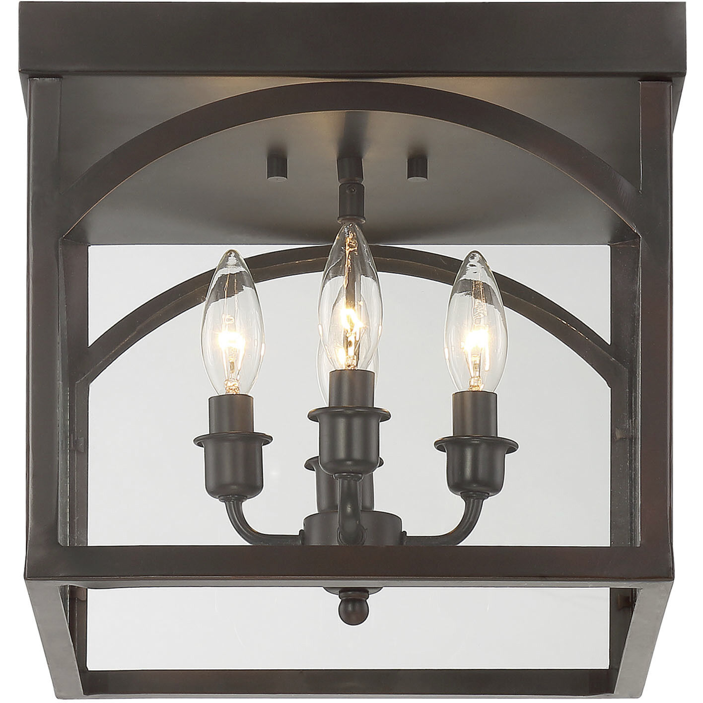 Garrett 4 Light 12.38 inch English Bronze Flush Mount Ceiling Light, Essentials