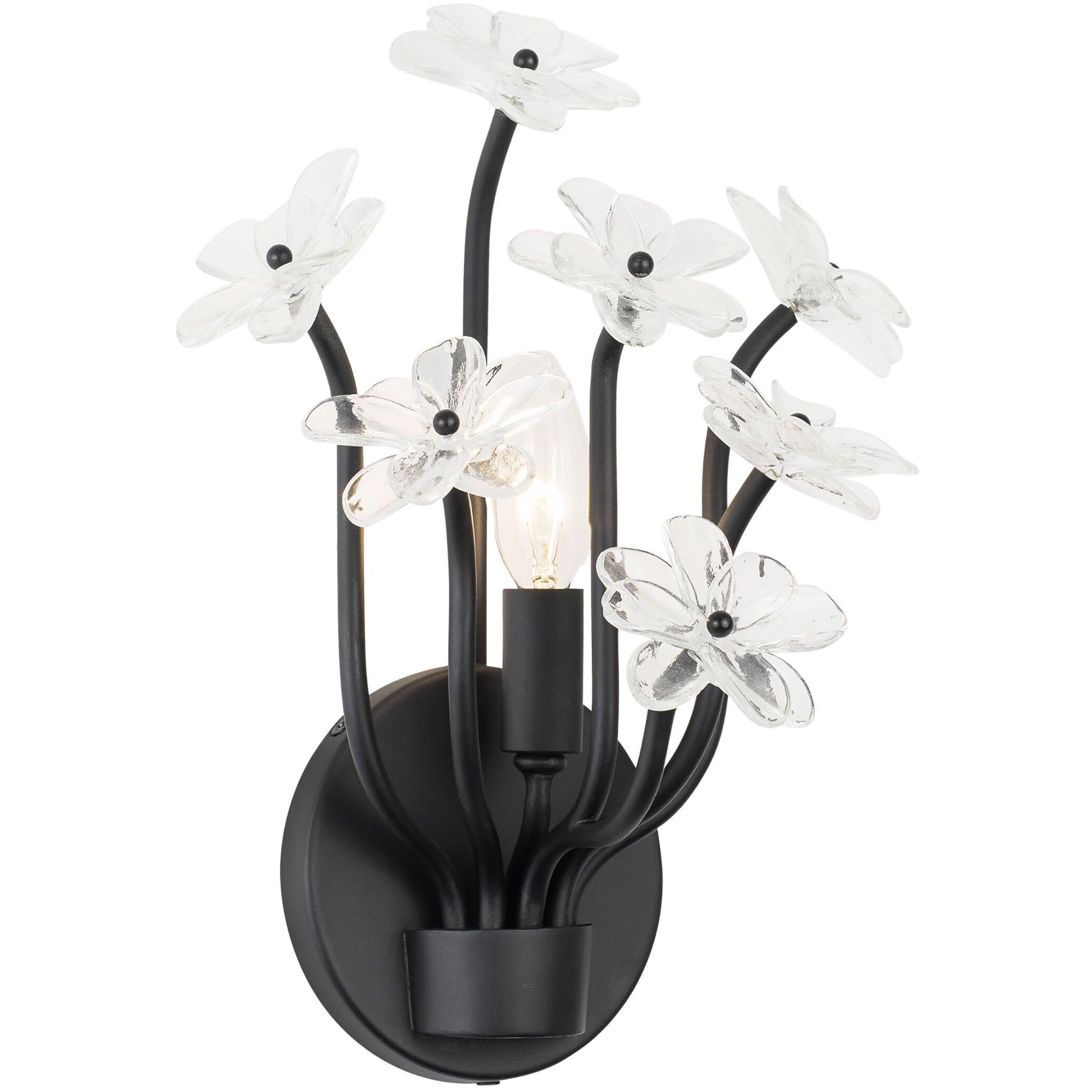 Wildflower Sconce Wall Light in Matte Black, Smithsonian Collaboration