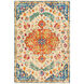 Garnet 36 X 24 inch Khaki/Dark Blue/Bright Yellow/Aqua/Bright Pink Rugs, Rectangle