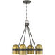 Andover 4 Light 20 inch Mediterranean Bronze and Riviera Brass Chandelier Ceiling Light
