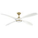 Mortyn 60 inch Legacy Brass with Alabaster White Blades Indoor/Outdoor Ceiling Fan