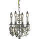 Lillie 4 Light 10 inch Pewter Pendant Ceiling Light in Golden Teak, Royal Cut