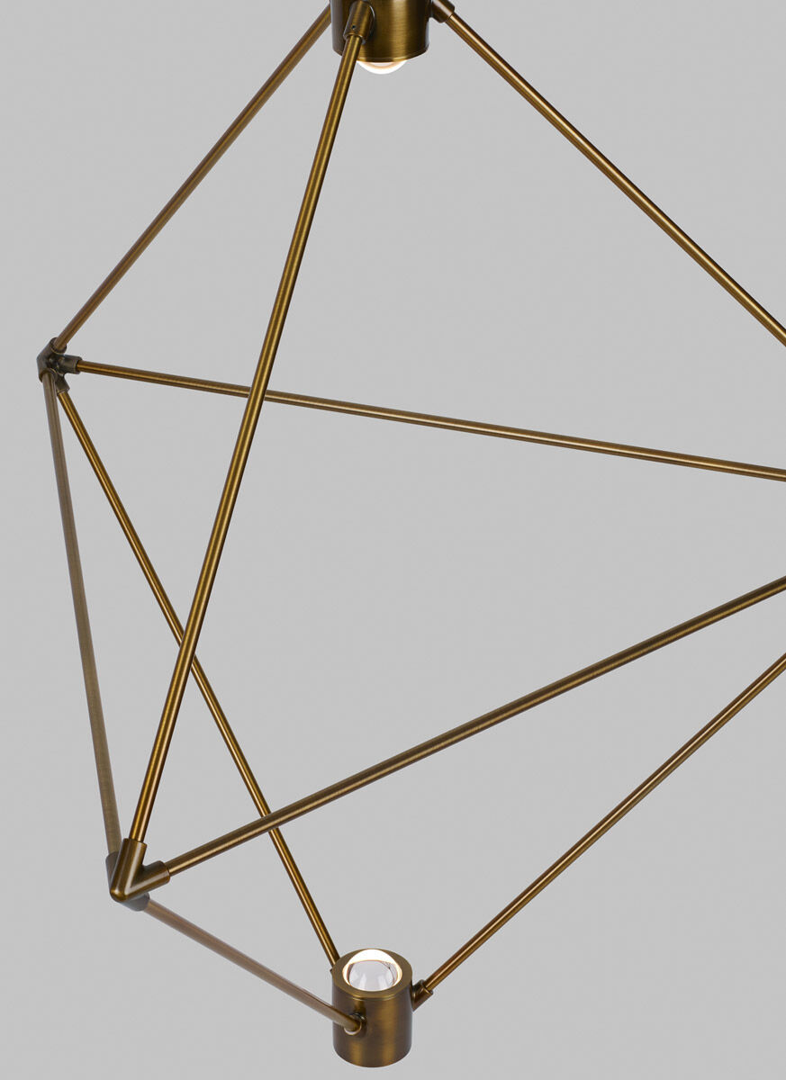 Candora LED 29 inch Aged Brass Chandelier Ceiling Light, Integrated LED