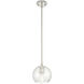 Crown Point 1 Light 5.88 inch Polished Nickel Pendant Ceiling Light in Seedy Glass