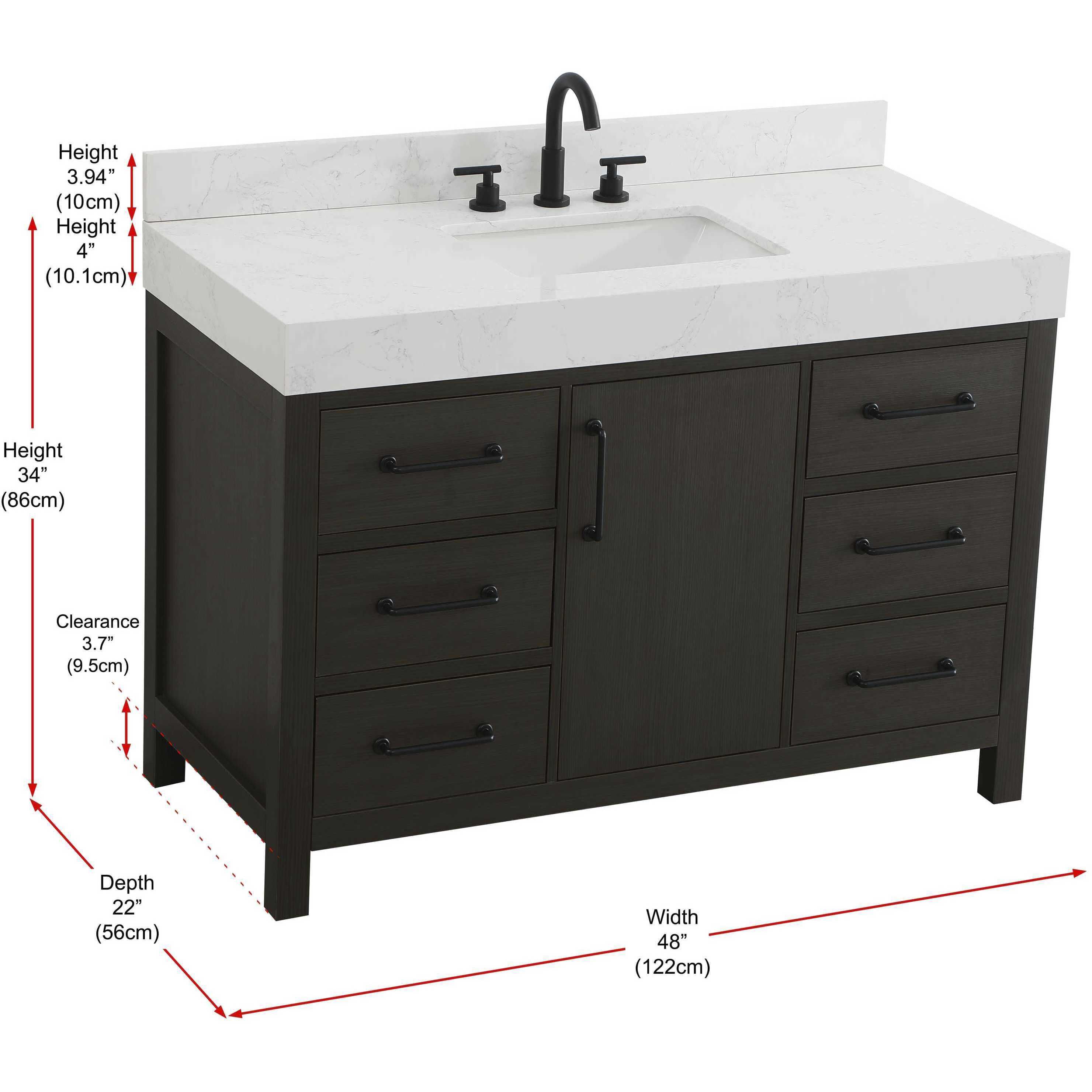 Nathan 48 X 34 inch Mocha Brown Bathroom Vanity Cabinet in Included