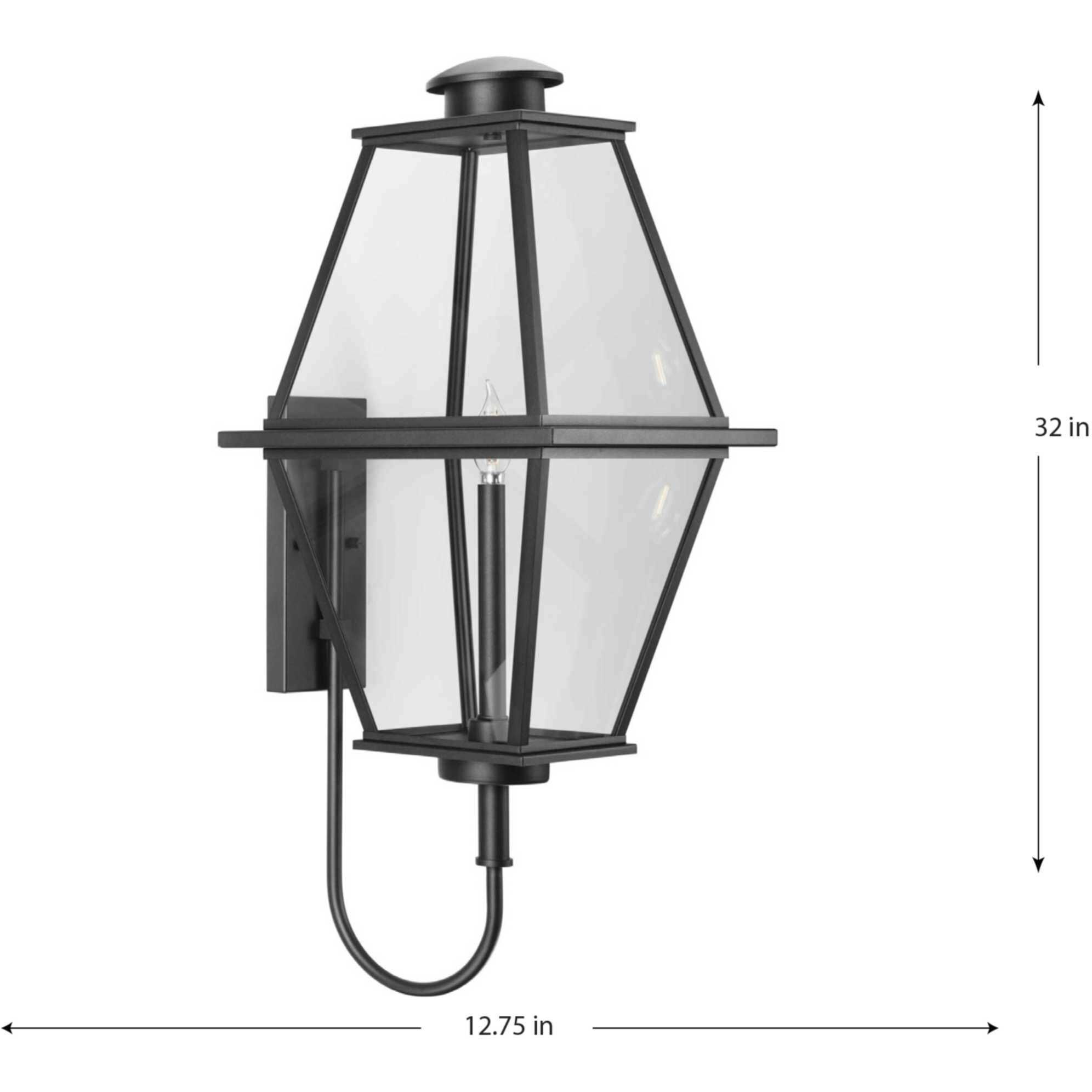 Bradshaw 1 Light 32 inch Textured Black Outdoor Wall Lantern, Design Series
