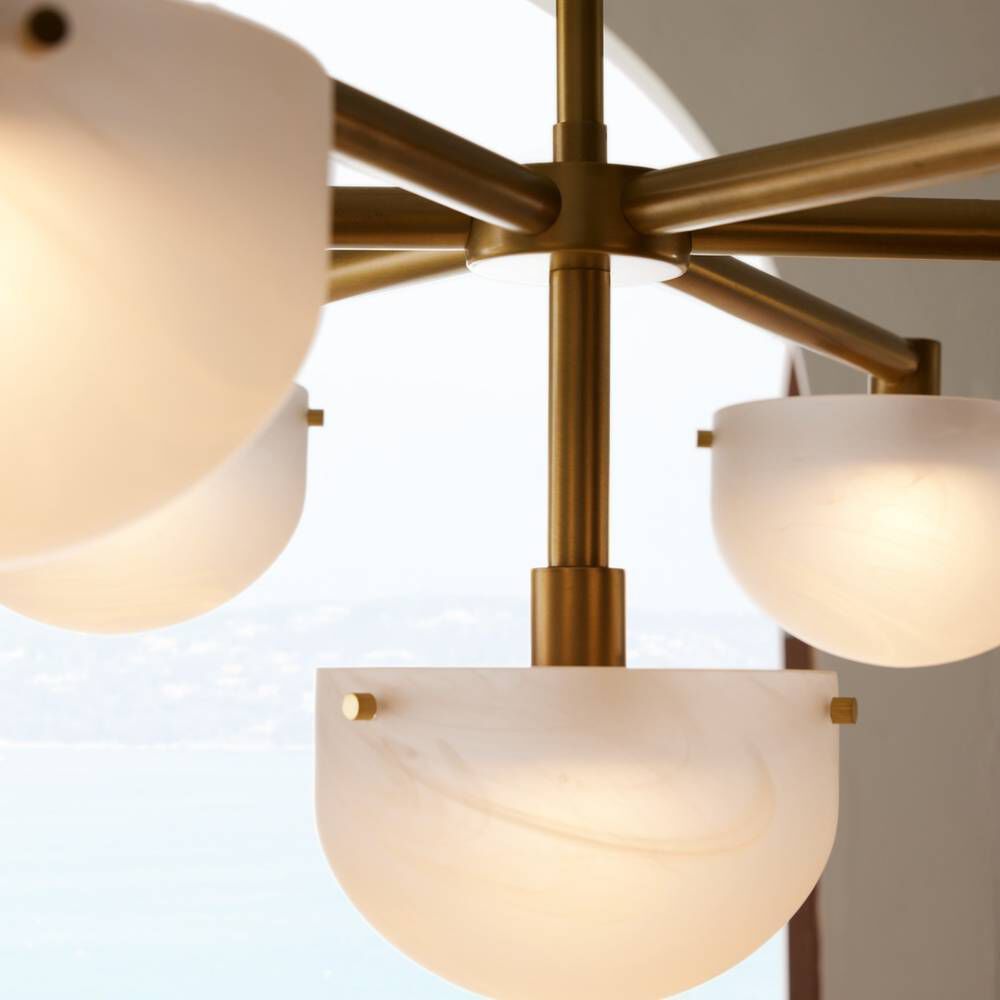 Bote 6 Light 40.5 inch Antique Brass Chandelier Ceiling Light