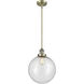 Franklin Restoration Beacon LED 12 inch Antique Brass Mini Pendant Ceiling Light in Seedy, Franklin Restoration