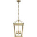 Manor 4 Light 12 inch Vintage Brass Pendant Ceiling Light