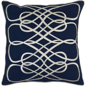 Leah 18 X 18 inch Navy and Beige Throw Pillow