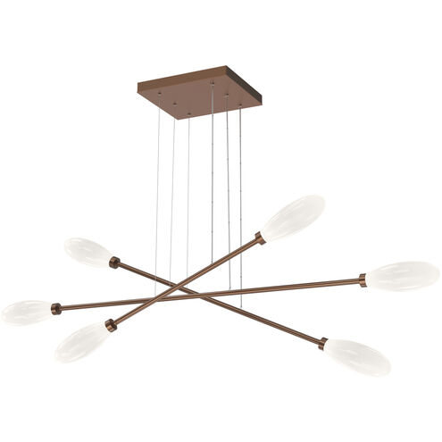 Fiori LED Burnished Bronze Linear Multi-Pendant Ceiling Light, Triple Moda