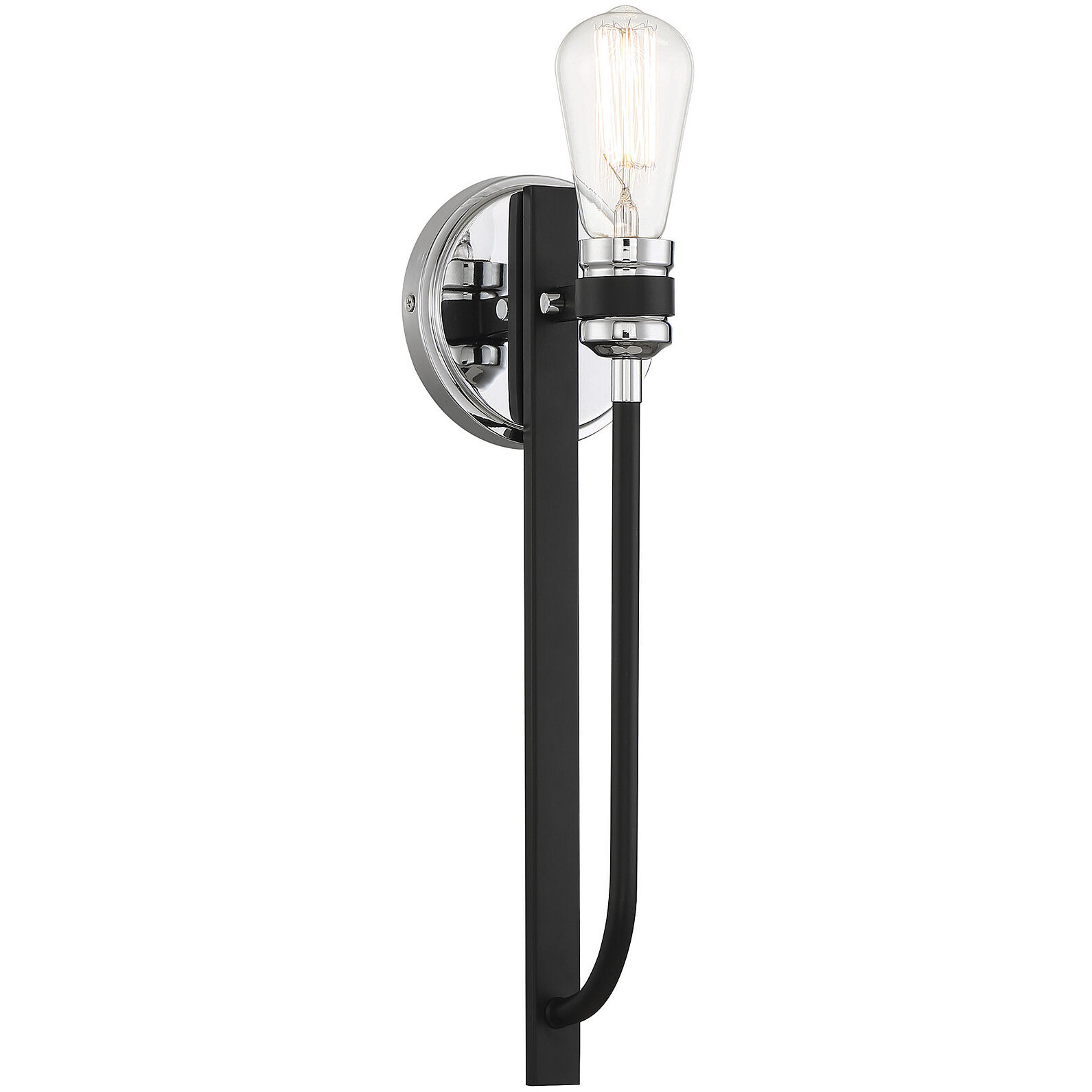 Savoy House Kenyon 1 Light Black Chrome Wall Sconce