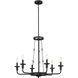 Homestead Vetivene 6 Light 29 inch Textured Black Chandelier Ceiling Light, Vetivene