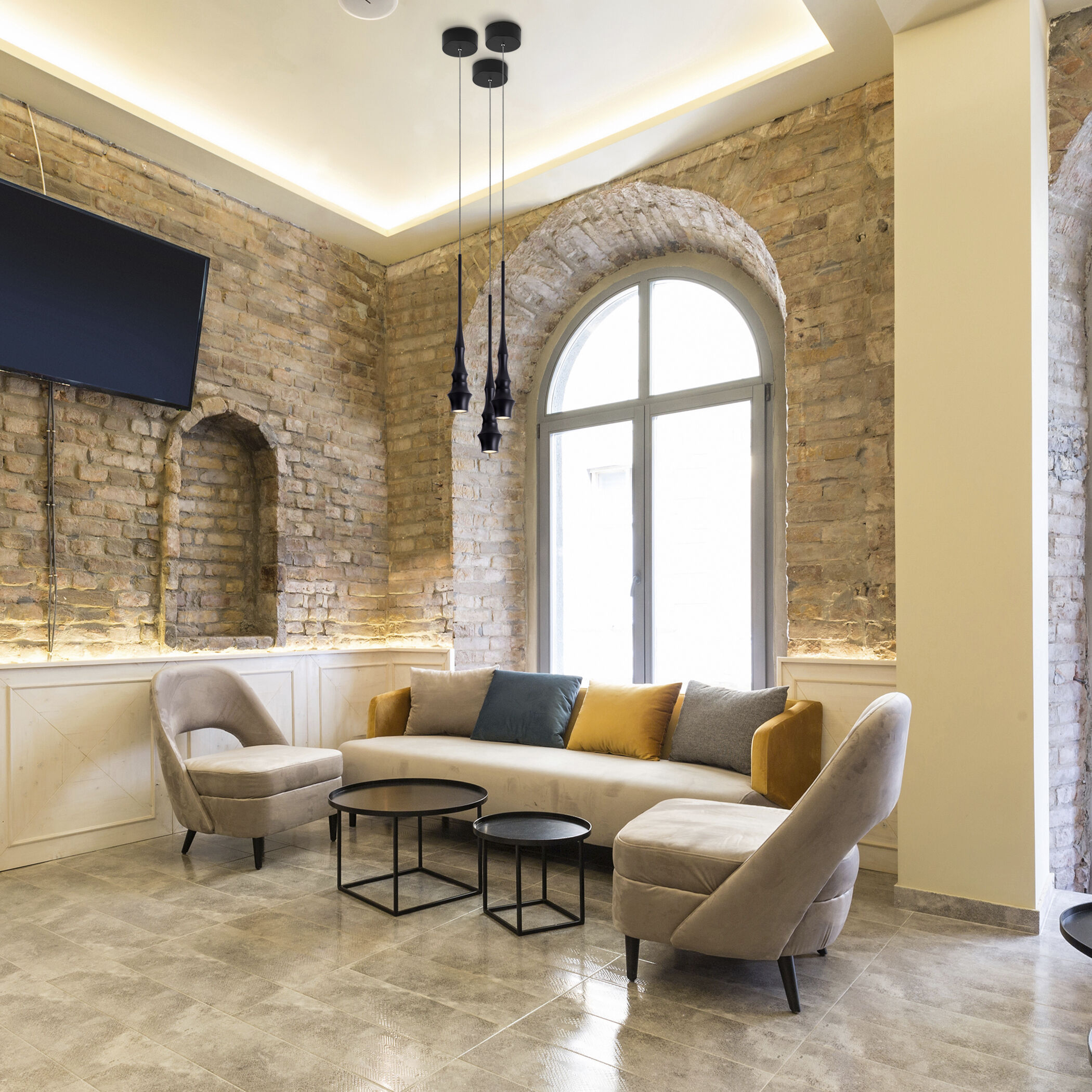 Polaris 5.25 inch Black Pendant Ceiling Light