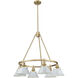 Yep Orwell 29 inch 60.00 watt Brushed Champagne Brass Chandelier Ceiling Light in Dusky Blue