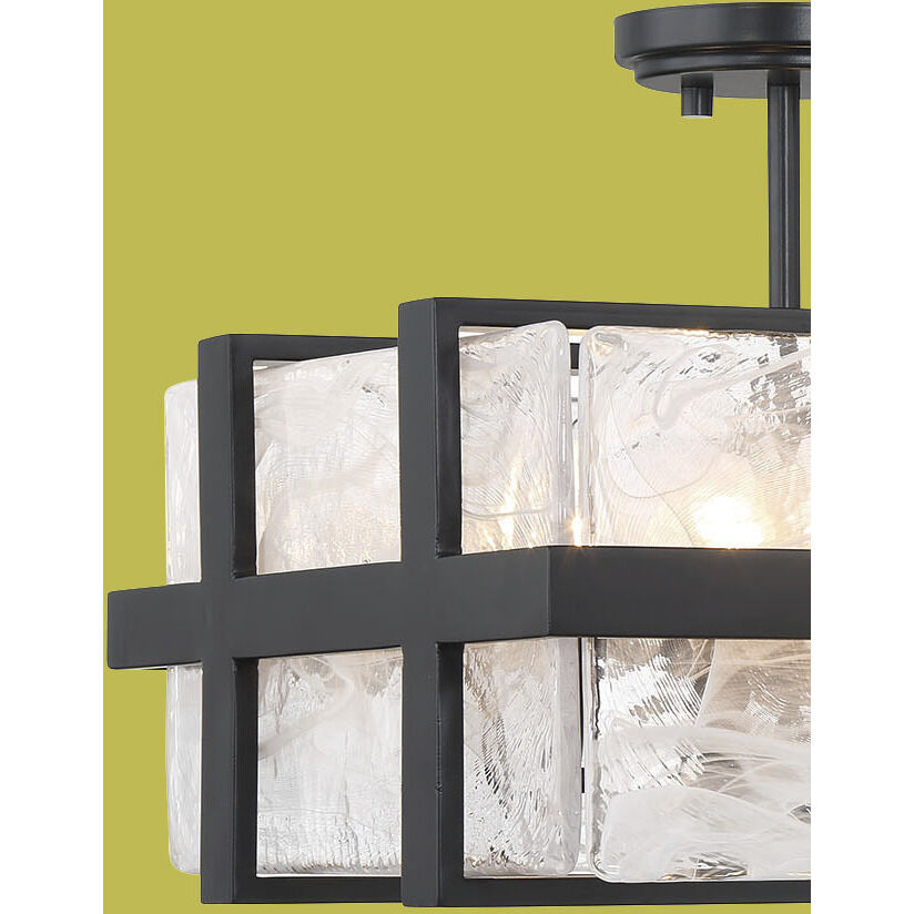 Cloud Break 4 Light 15 inch Coal Semi Flush Ceiling Light