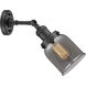 Franklin Restoration Small Bell 1 Light 5 inch Matte Black Sconce Wall Light in Plated Smoke Glass, Franklin Restoration