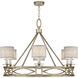 Cienfuegos 6 Light 39.5 inch Gold Chandelier Ceiling Light in Natural Greige Fabric