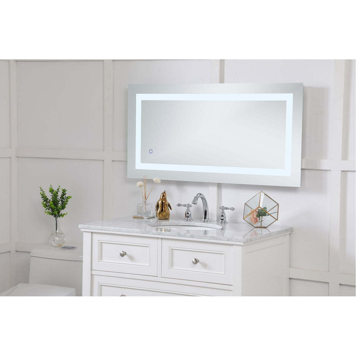 Elegant Lighting MRE12040 Helios 40 X 20 inch Silver Lighted