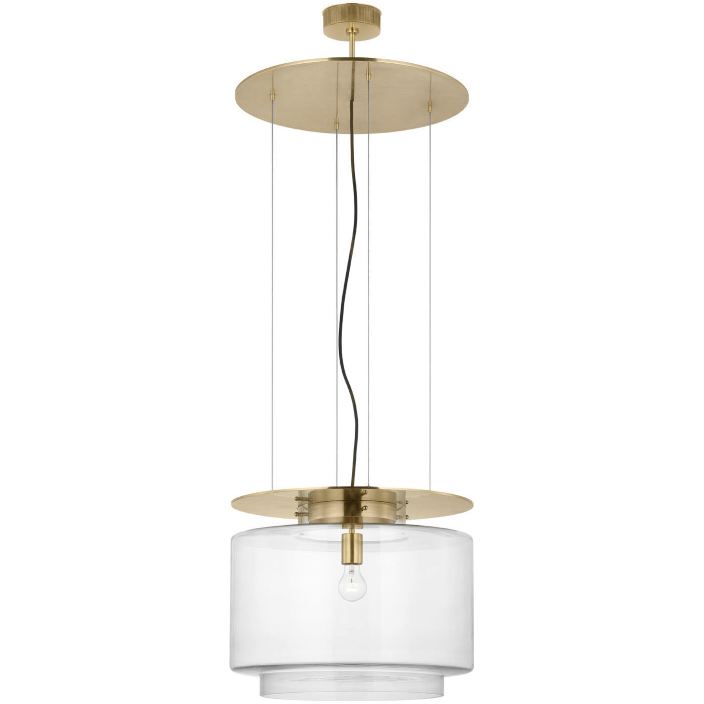 Ray Booth Elias LED 20 inch Antique-Burnished Brass Floating Pendant Ceiling Light