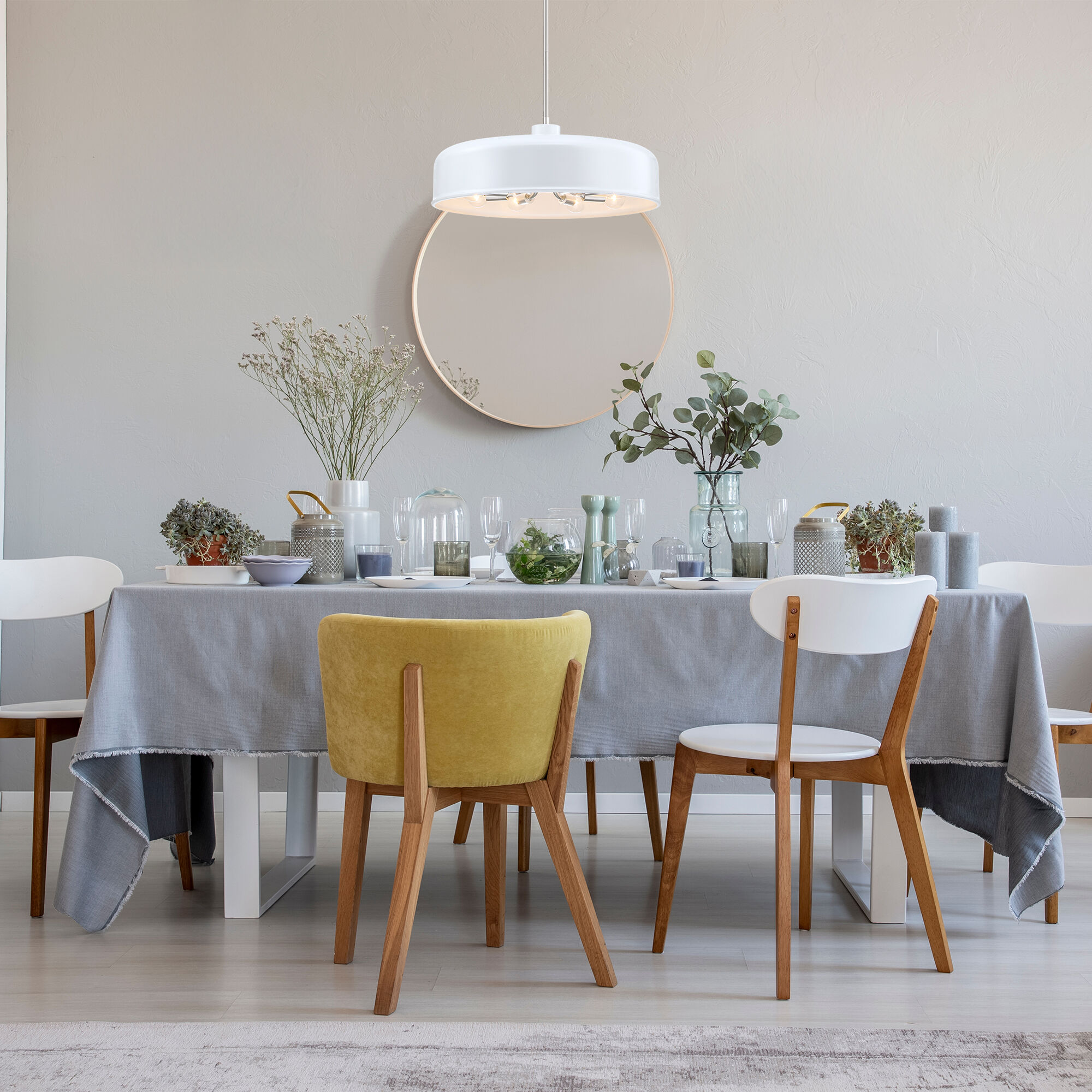 Forbidden Springs LED 20 inch Matte White Down Pendant Ceiling Light