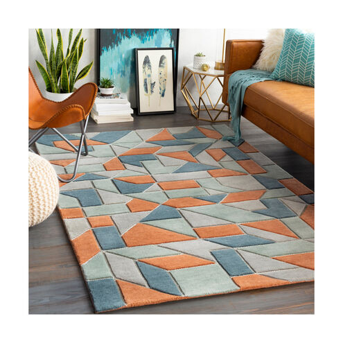 Vernier 120 X 96 inch Peach/Sage/Charcoal/Light Gray/Ivory Rugs, Rectangle