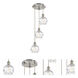 Ballston Athens Deco Swirl 3 Light 13 inch Brushed Satin Nickel Multi-Pendant Ceiling Light