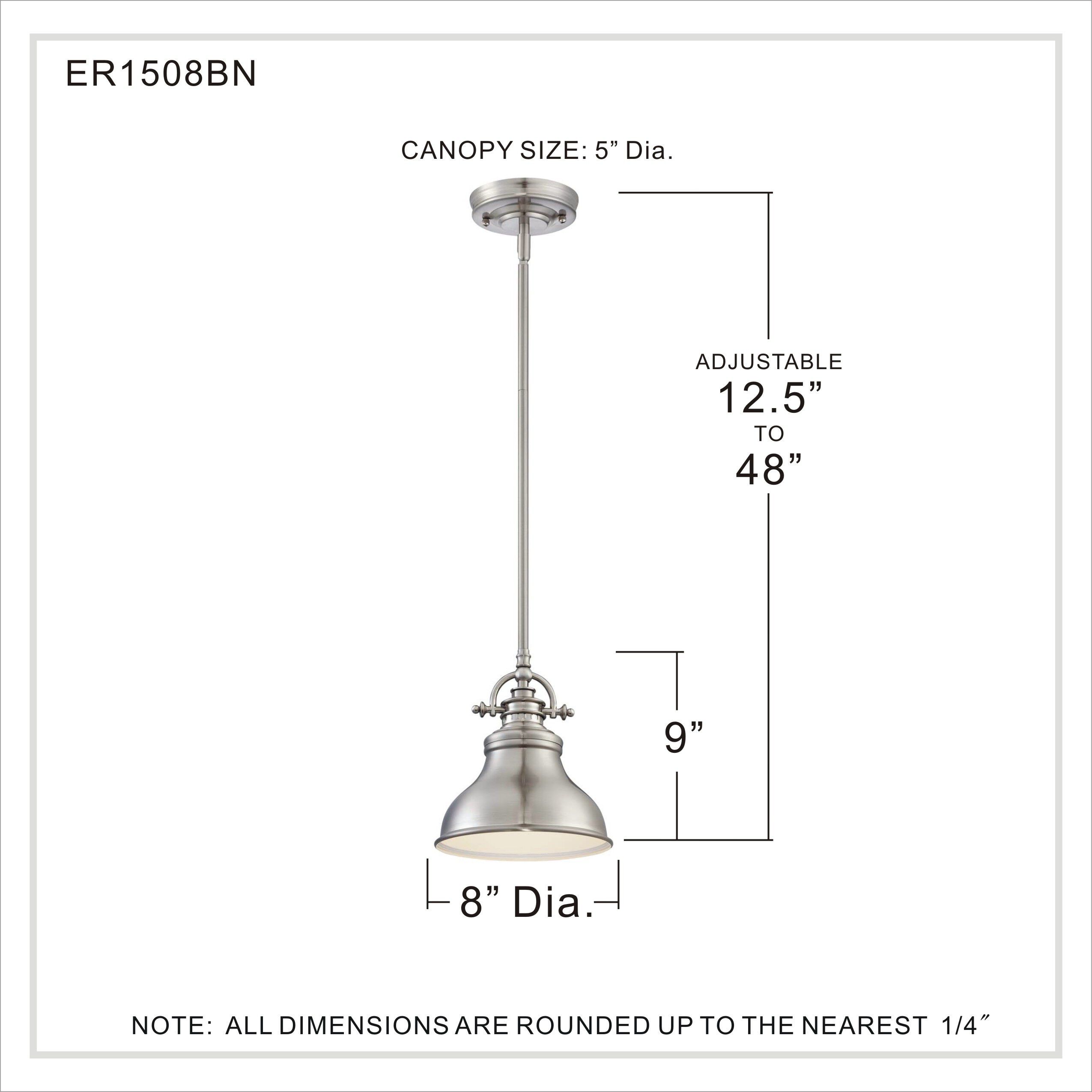 Emery 1 Light 8 inch Brushed Nickel Mini Pendant Ceiling Light