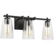 Sean Lavin Mercer 3 Light 21.5 inch Midnight Black Wall Bath Vanity Wall Light