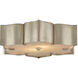 Grand Lotus 2 Light 19 inch Contemporary Silver Leaf Flush Mount Ceiling Light