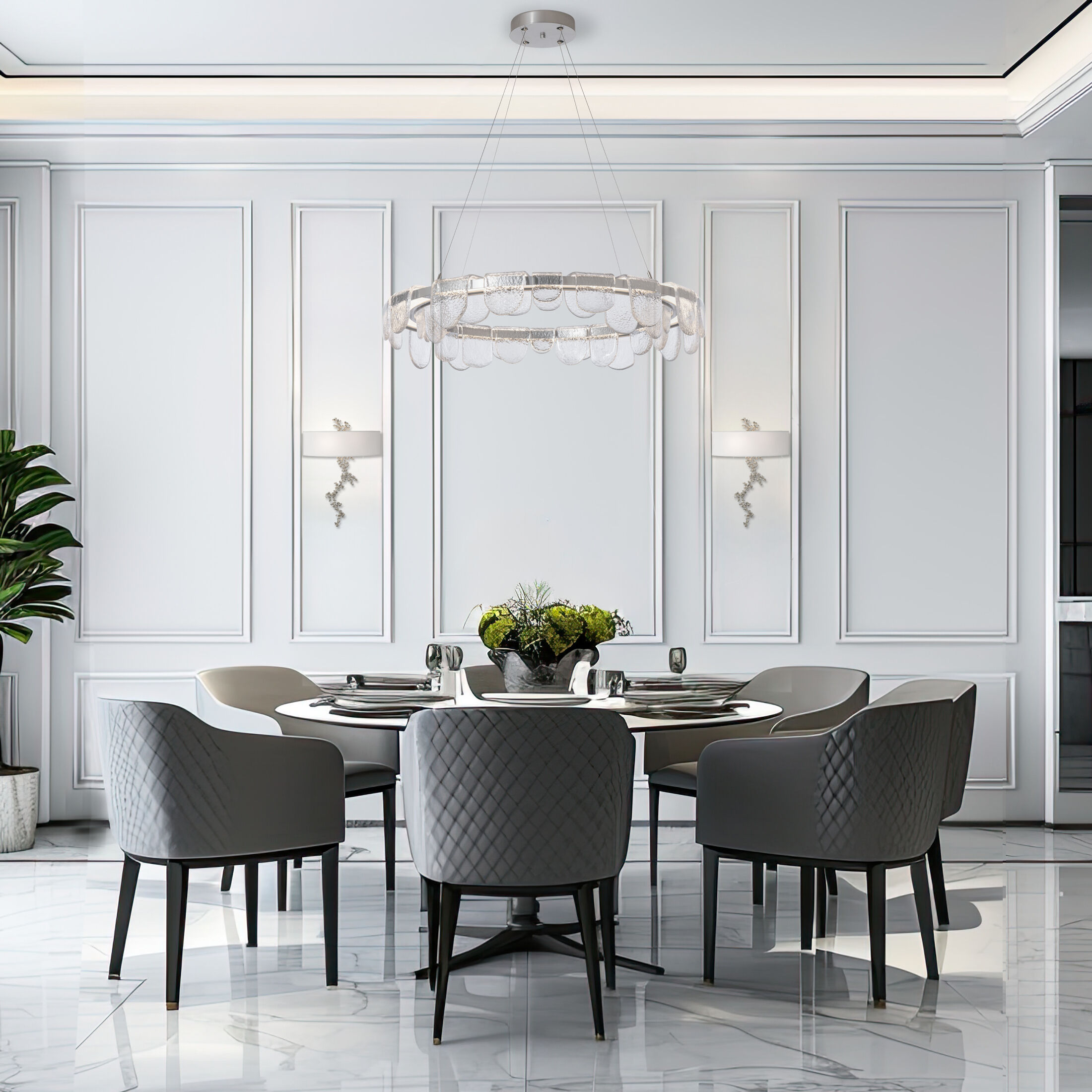 Riverbed LED 39.6 inch Sterling Pendant Ceiling Light