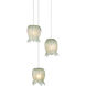 Polpo 3 Light 7.5 inch Silver Multi-Drop Pendant Ceiling Light