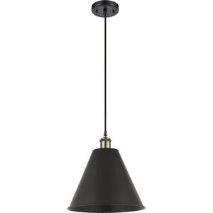 Ballston Cone LED 12 inch Black Antique Brass Mini Pendant Ceiling Light