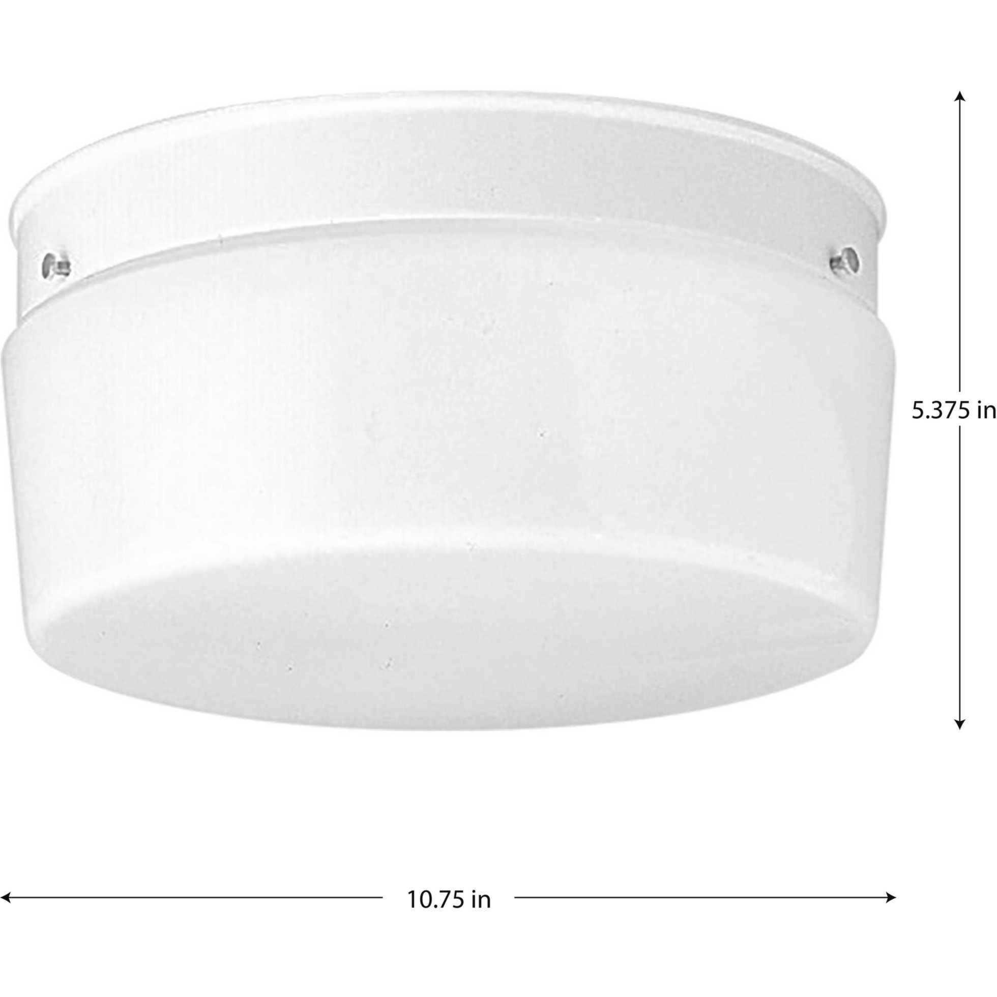 White Glass 2 Light 10.75 inch White Flush Mount Ceiling Light