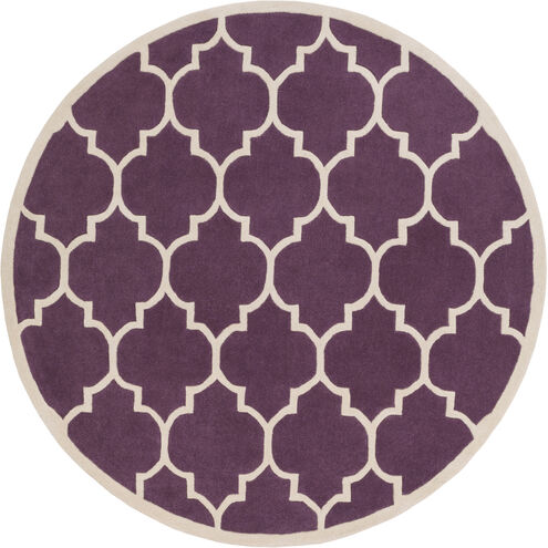 Transit 96 X 96 inch Dark Purple, Cream Rug