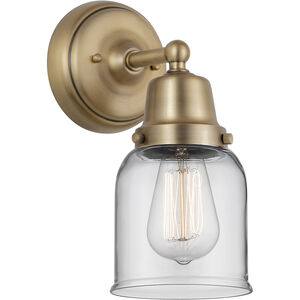Aditi Bell 1 Light 5 inch Brushed Brass Sconce Wall Light in Clear Glass