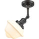 Franklin Restoration Small Oxford 1 Light 8 inch Oil Rubbed Bronze Semi-Flush Mount Ceiling Light in Matte White Glass, Franklin Restoration