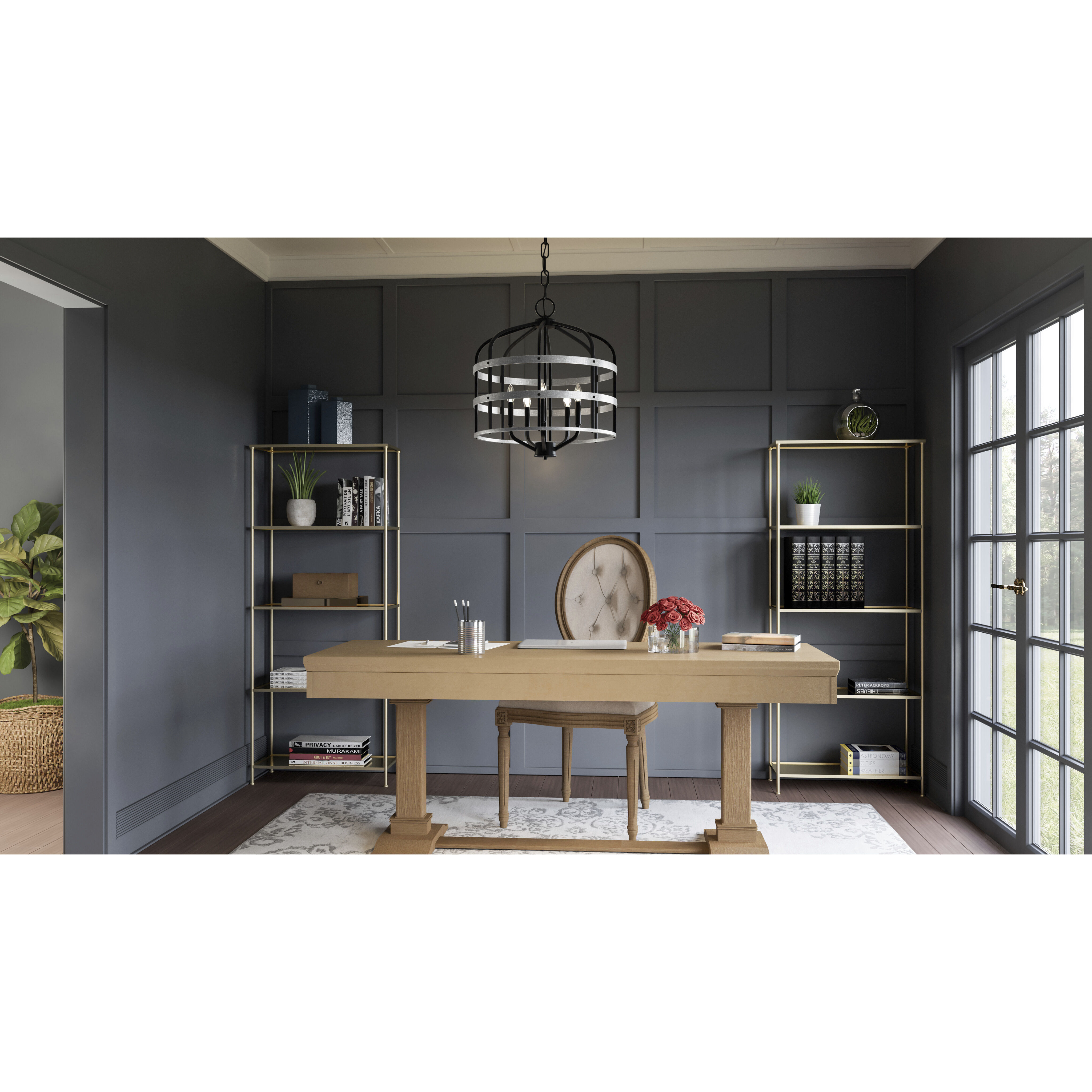 Avignon 5 Light 20 inch Matte Black Pendant Ceiling Light