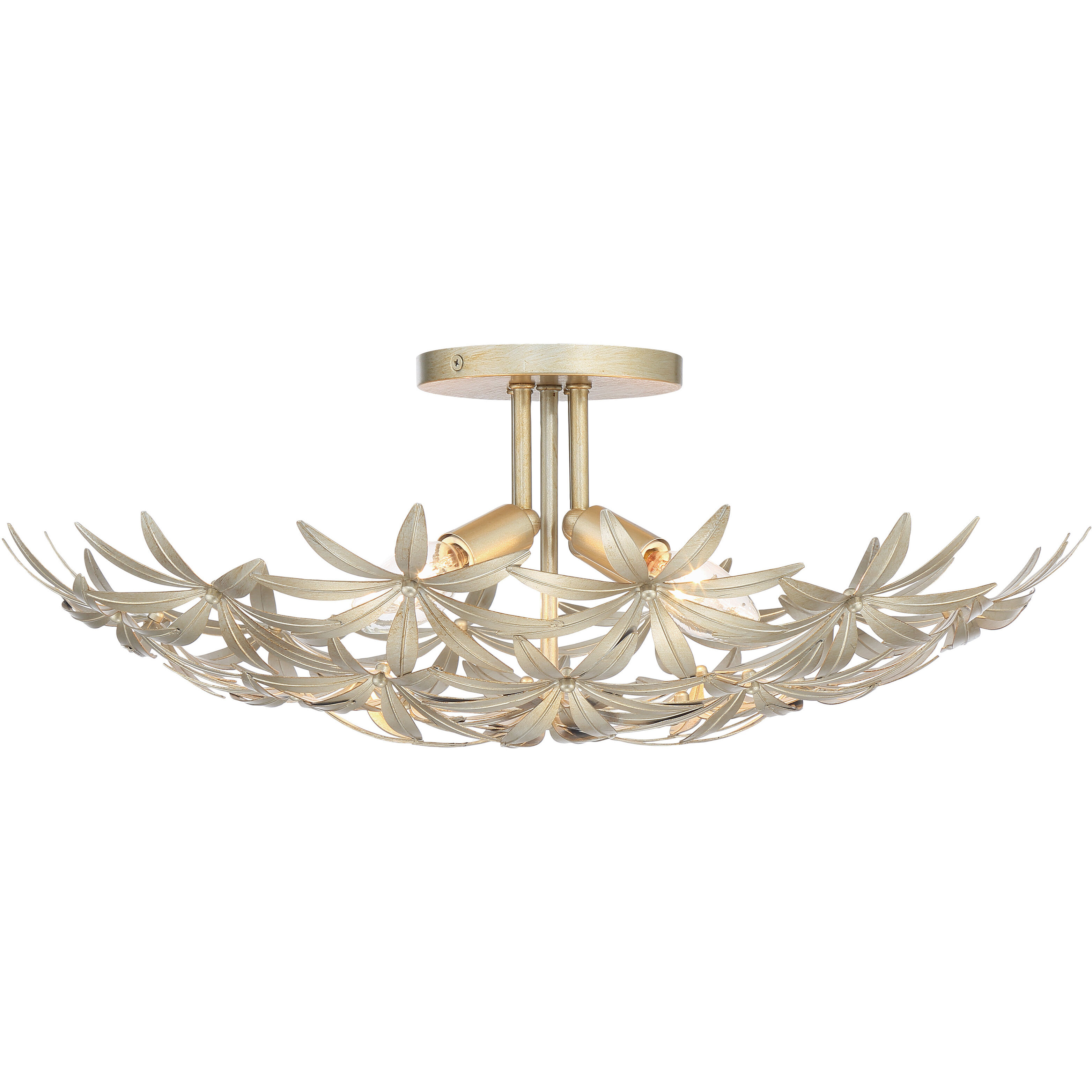 Flower Child 4 Light 22 inch Ambry Gold Flush Mount Ceiling Light