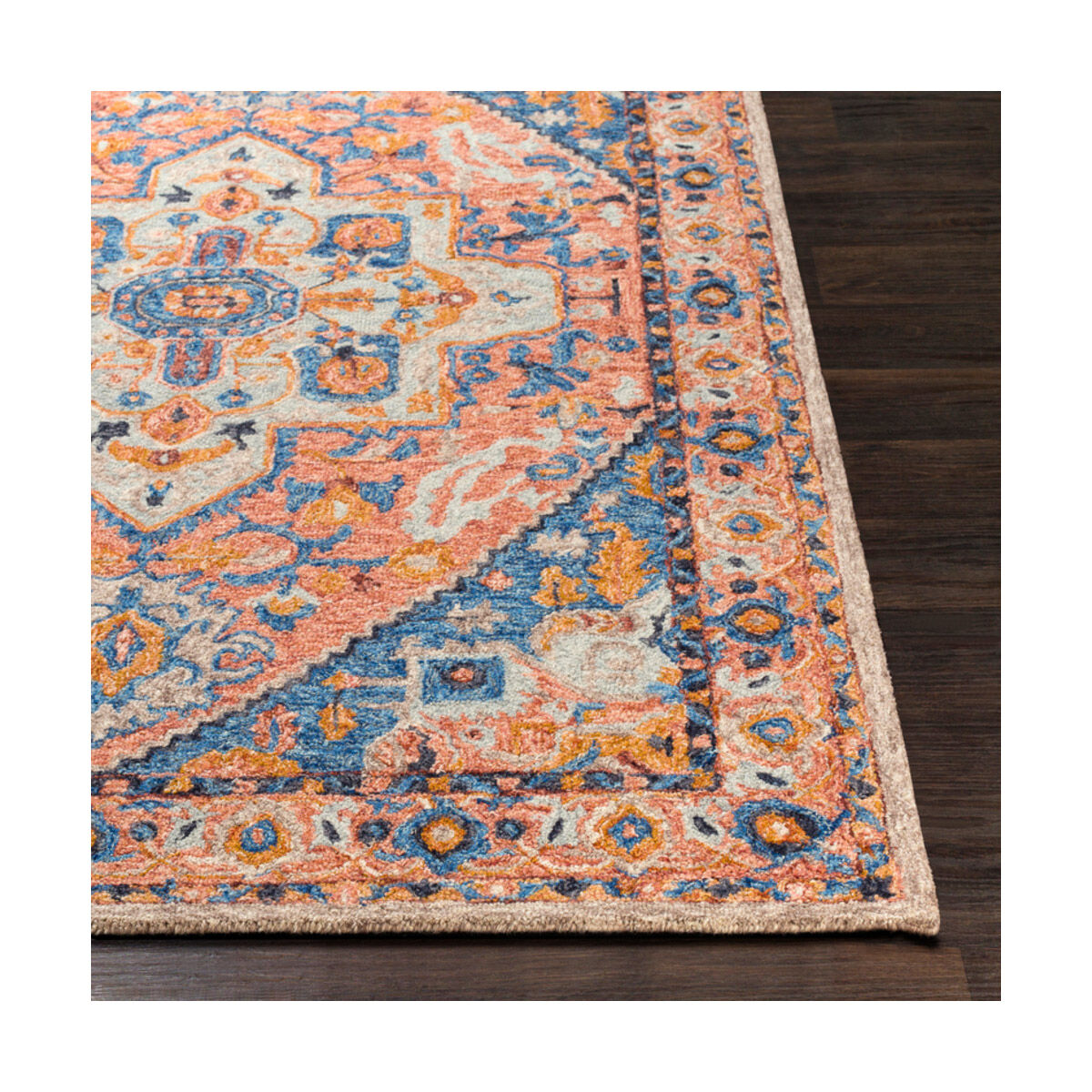Panipat 90 X 60 inch Camel/Clay/Bright Blue/Dark Blue/Taupe/Light Gray Rugs, Rectangle