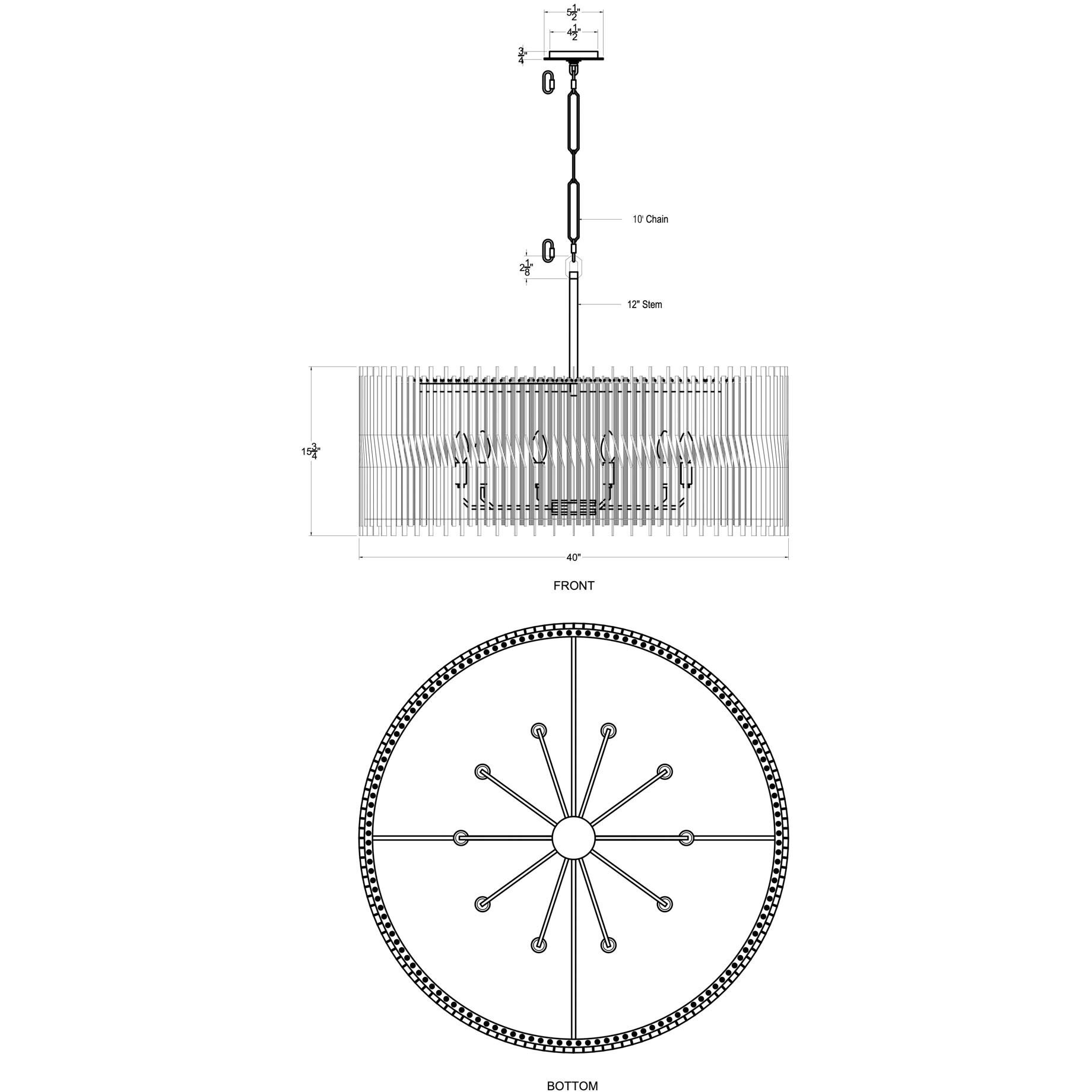 Park Row 10 Light 40 inch Matte Black and French Gold Pendant Ceiling Light, Smithsonian Collaboration