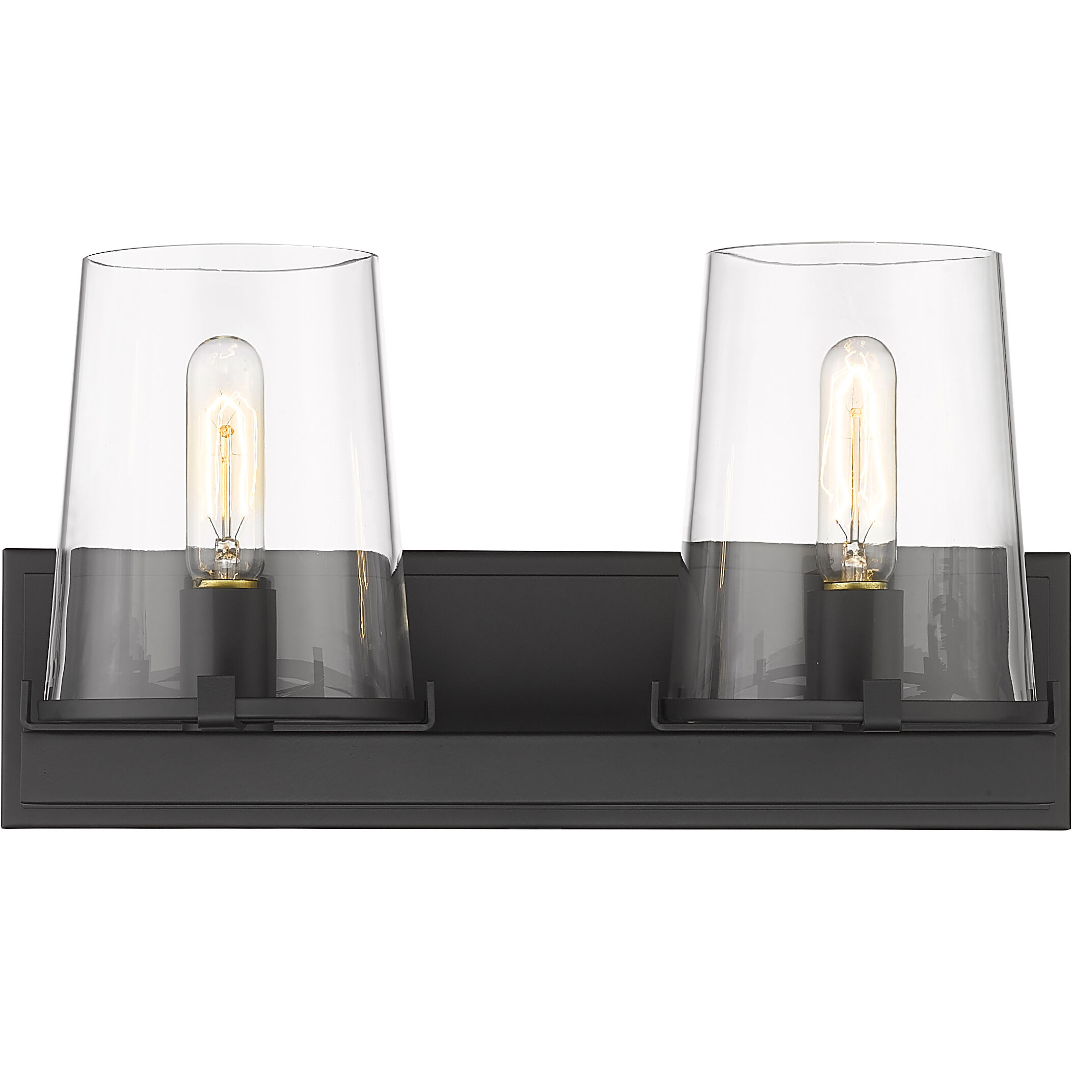 Callista 2 Light 18.25 inch Matte Black Vanity Wall Light