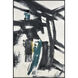 Obsidian II Black with Dark Green Framed Wall Art