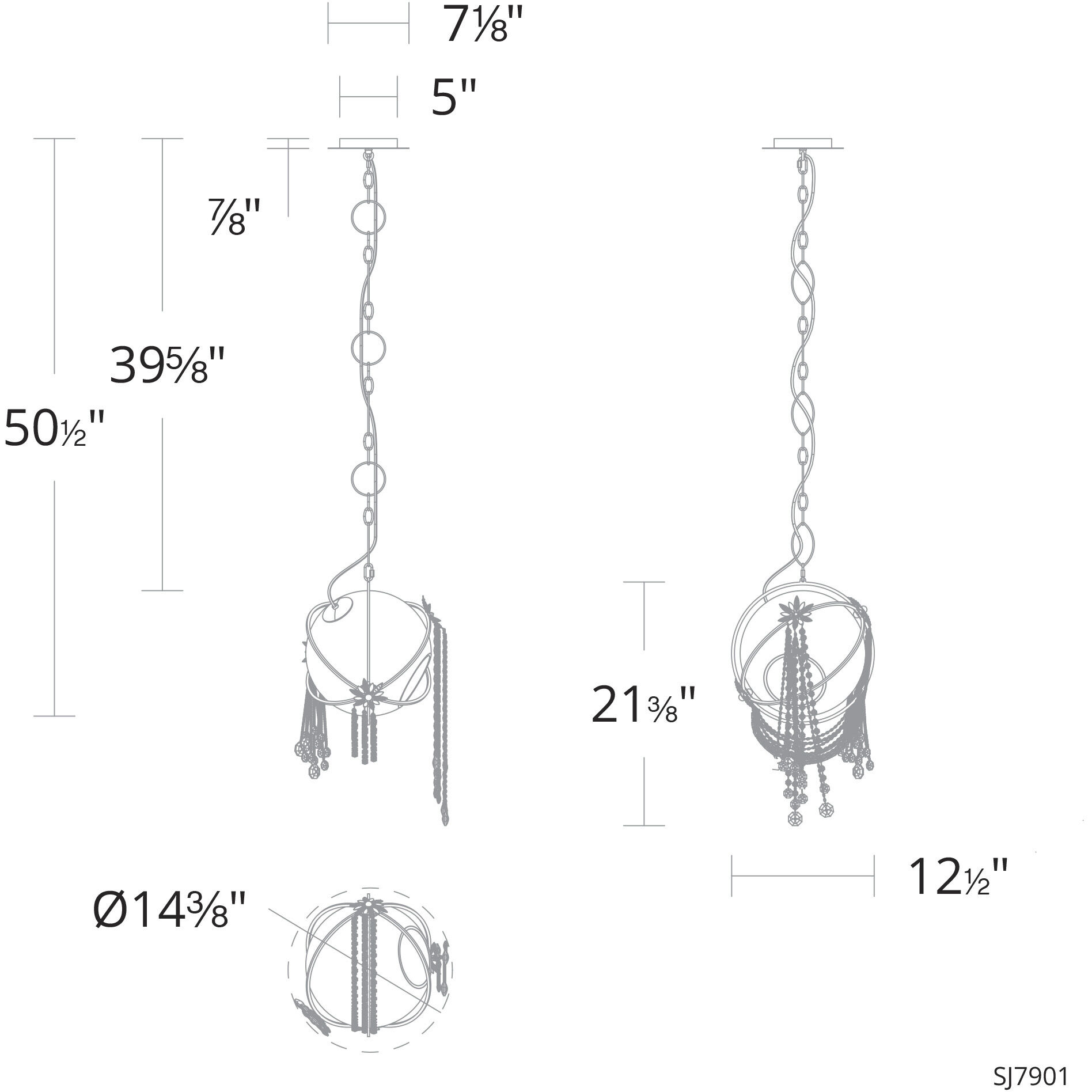 Forever Revere LED 14.4 inch Heirloom Gold Pendant Ceiling Light