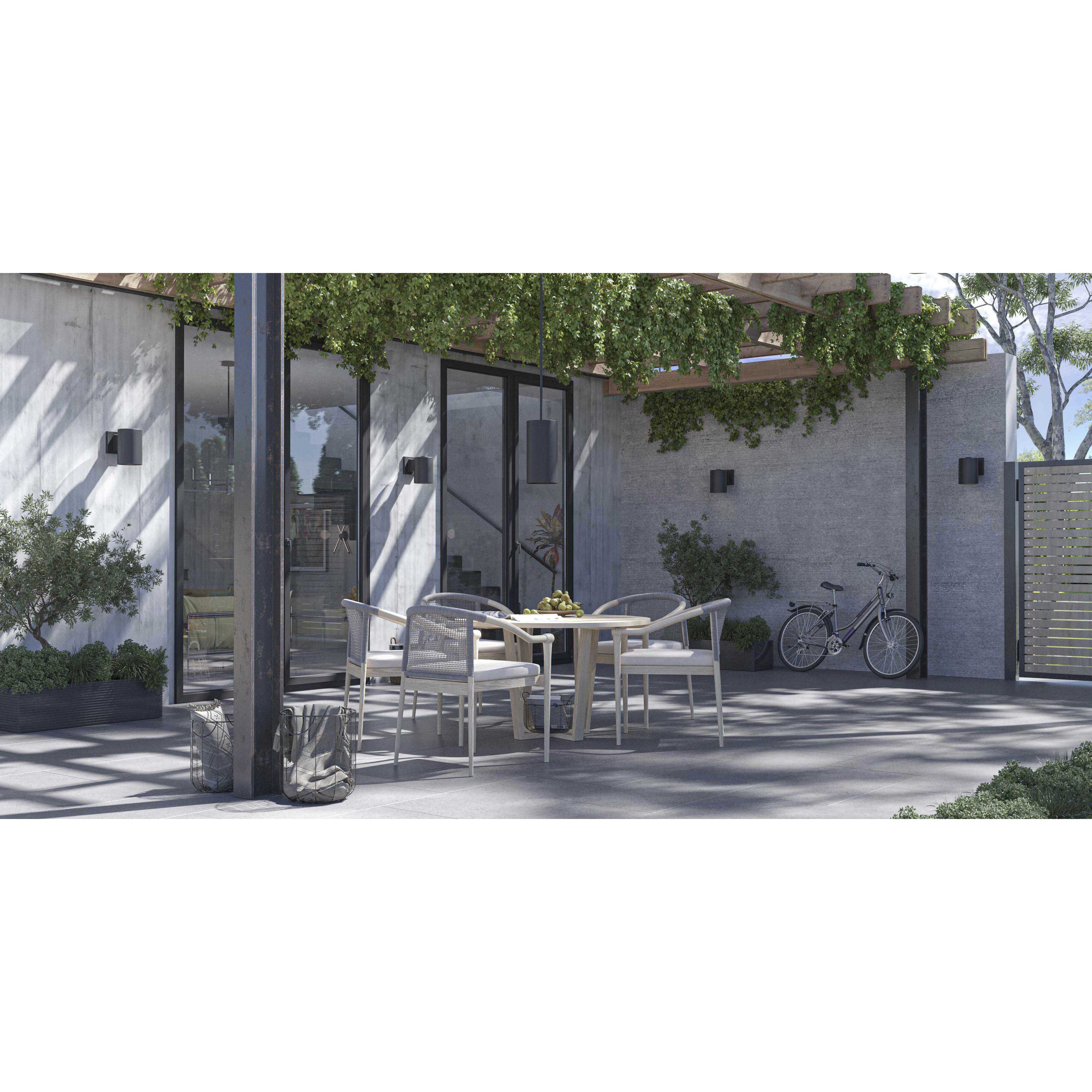 Cylinder 1 Light 6 inch Black Outdoor Ceiling Mount Cylinder in Standard Lamping