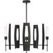 Passage 5 Light 30.3 inch Black Circular Pendant Ceiling Light in Frosted