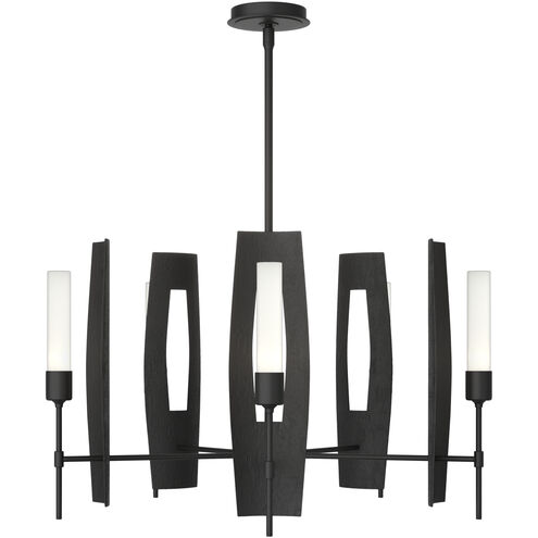 Passage 5 Light 30.3 inch Black Circular Pendant Ceiling Light in Frosted